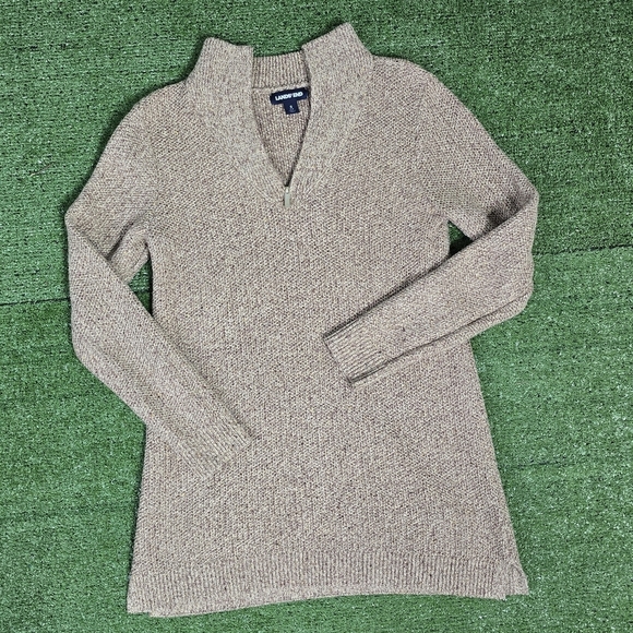 LANDS' END | COTTON BLEND KNIT MOCK NECK QUARTER ZIP TUNIC SWEATER -NWOT! - Picture 12 of 15